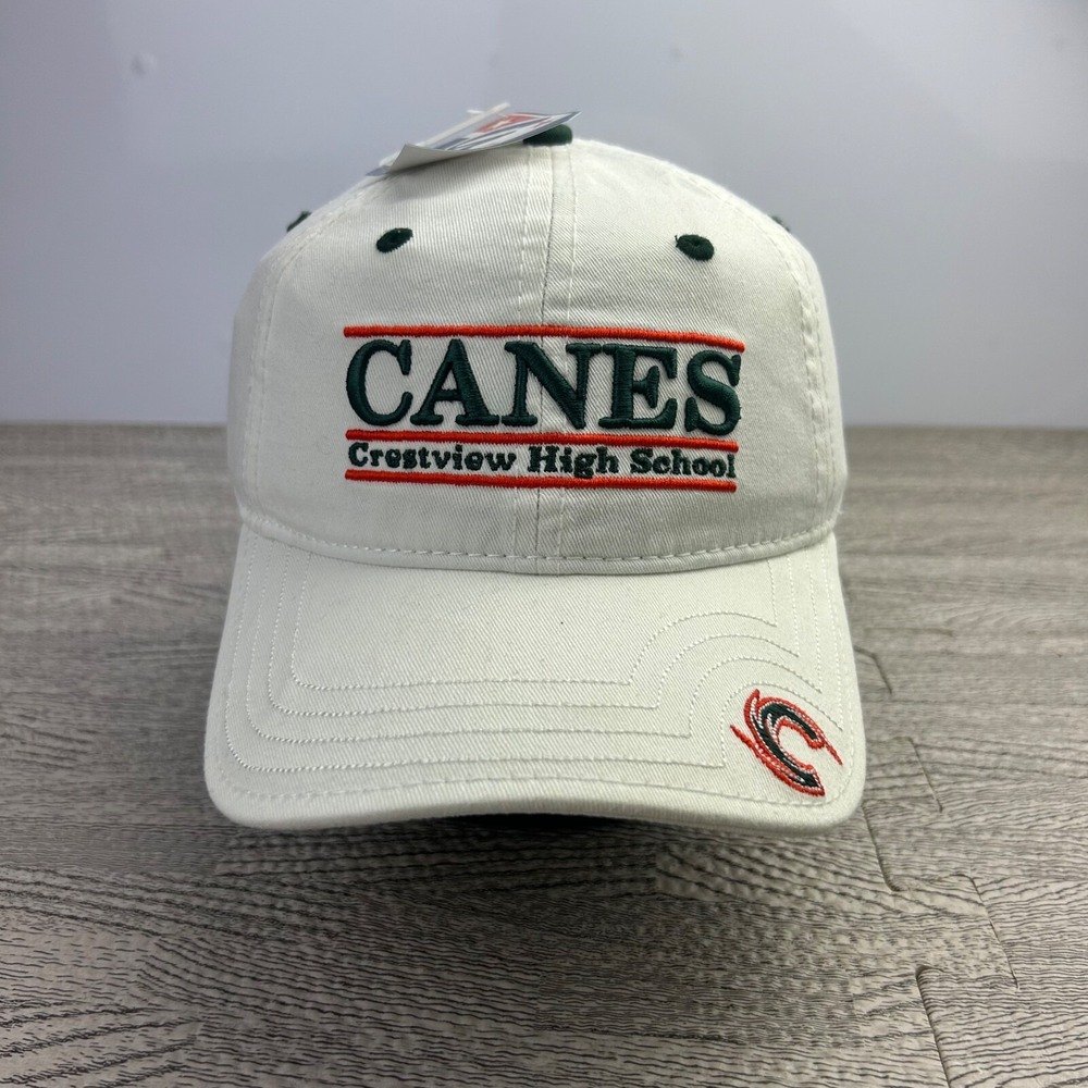 BRAND NEW The Game Canes Crestview High Hat Cap Strap Back Adjustable White